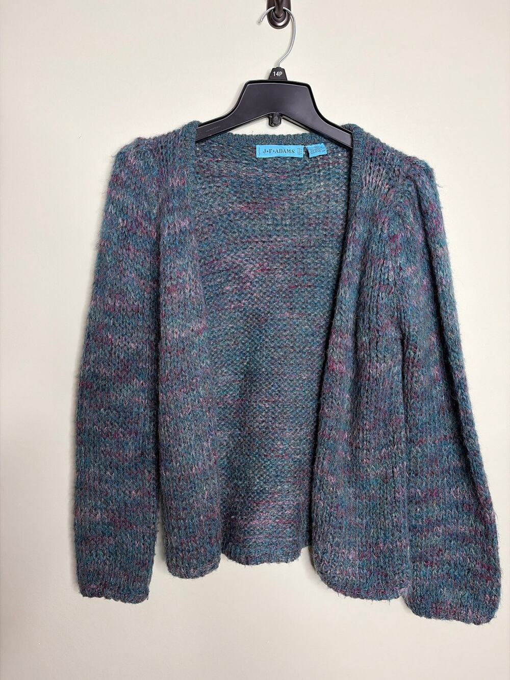 JF Adams Vintage Wool Blend Chunky Cardigan Small